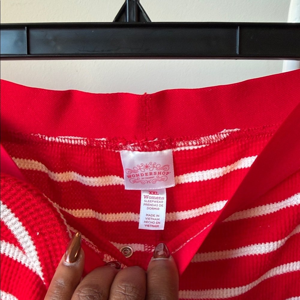 Wondershop Striped Red and White adult Christmas Pajama Set - Picture 4 of 4
